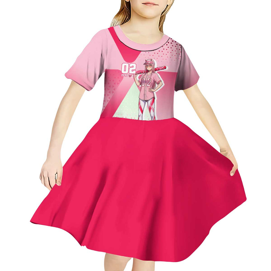 Zero Two Kid Short Sleeve Dress Retro Baseball Anime Style