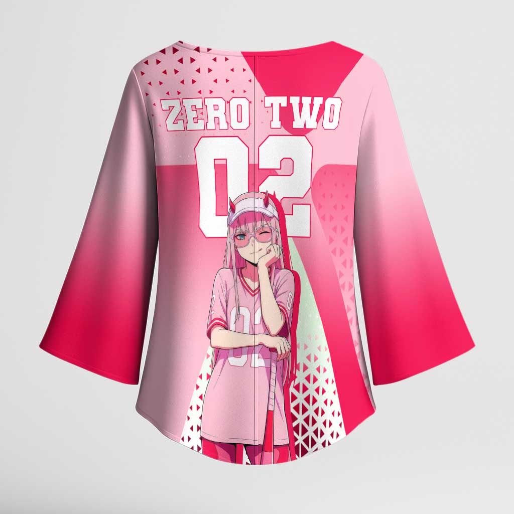 Zero Two Kimono Sleeve Blouse Retro Baseball Anime Style