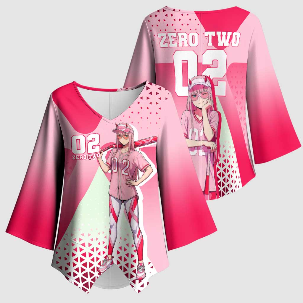 Zero Two Kimono Sleeve Blouse Retro Baseball Anime Style