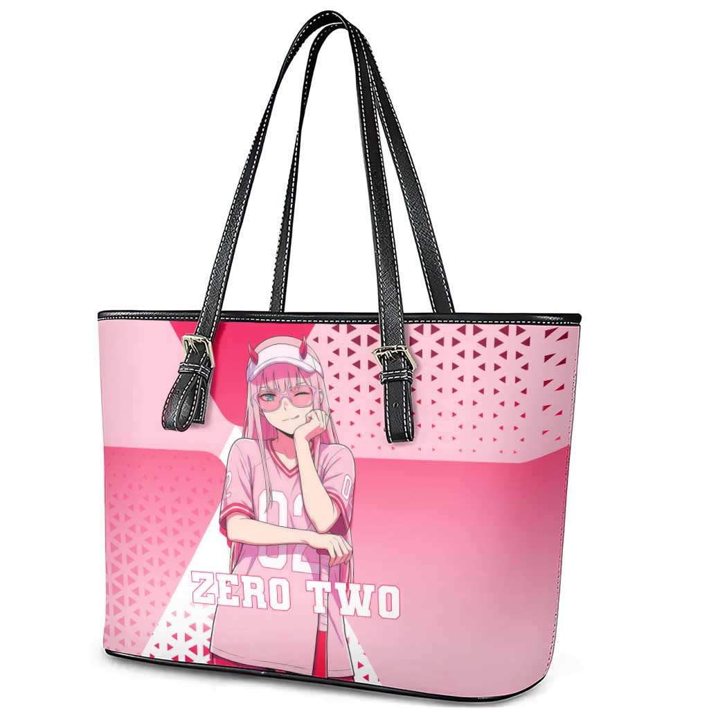 Zero Two Leather Tote Bag Retro Baseball Anime Style