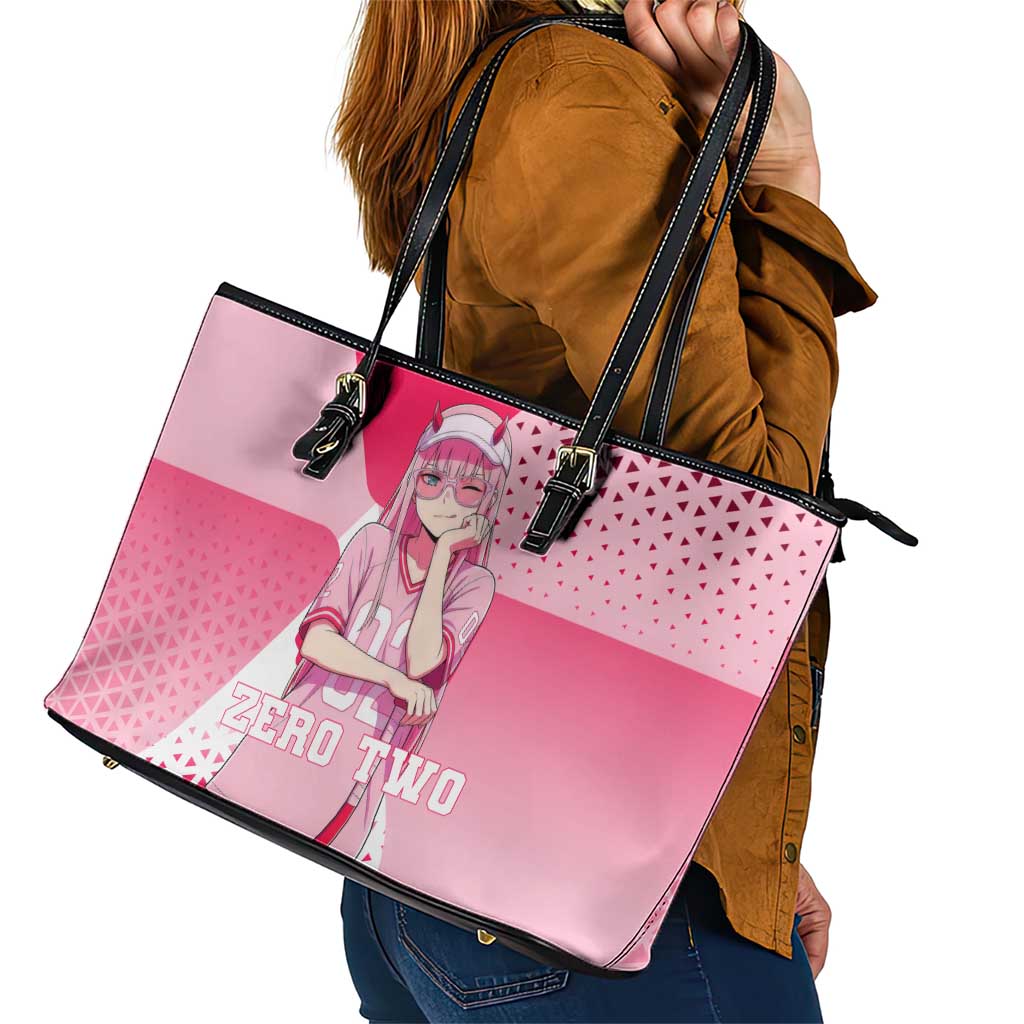 Zero Two Leather Tote Bag Retro Baseball Anime Style