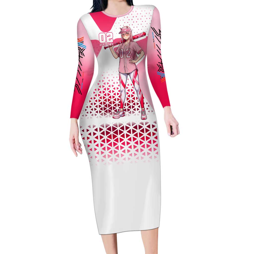 Zero Two Long Sleeve Bodycon Dress Retro Baseball Anime Style