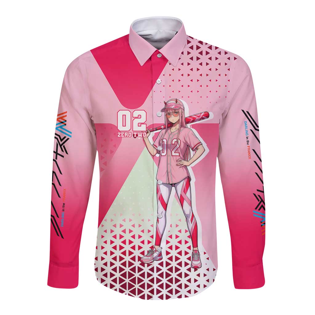 Zero Two Long Sleeve Button Shirt Retro Baseball Anime Style