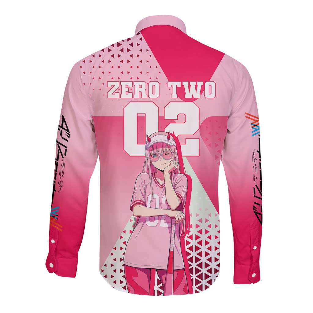 Zero Two Long Sleeve Button Shirt Retro Baseball Anime Style