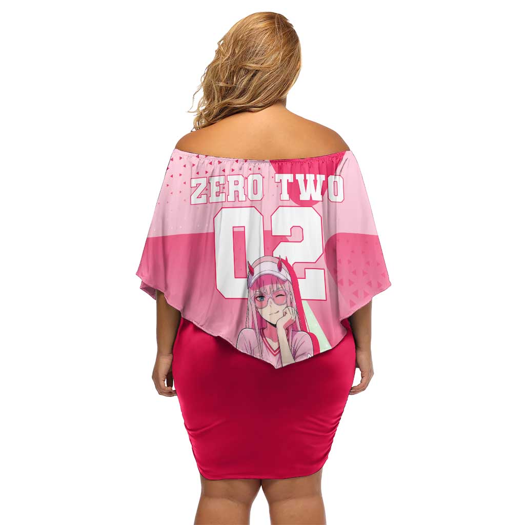 Zero Two Off Shoulder Short Dress Retro Baseball Anime Style