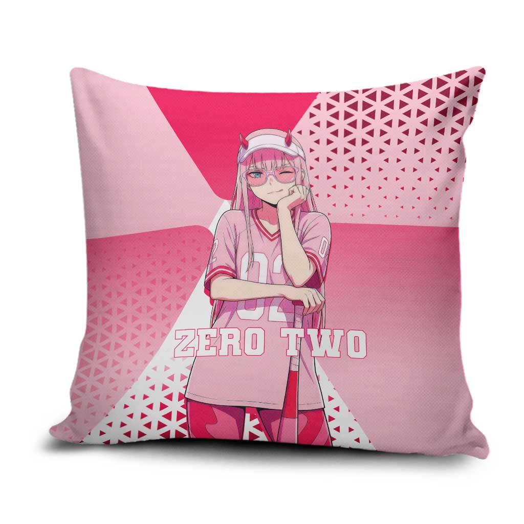 Zero Two Pillow Cover Retro Baseball Anime Style