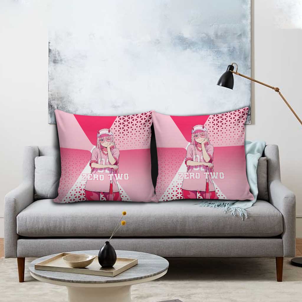 Zero Two Pillow Cover Retro Baseball Anime Style