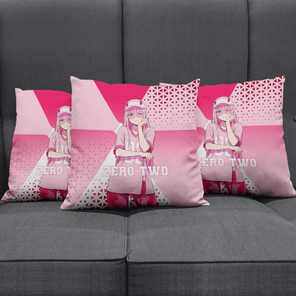 Zero Two Pillow Cover Retro Baseball Anime Style