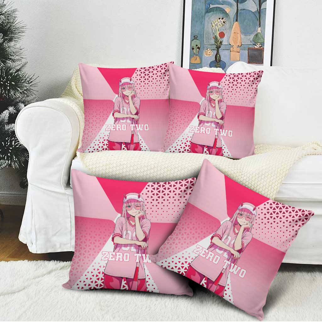 Zero Two Pillow Cover Retro Baseball Anime Style