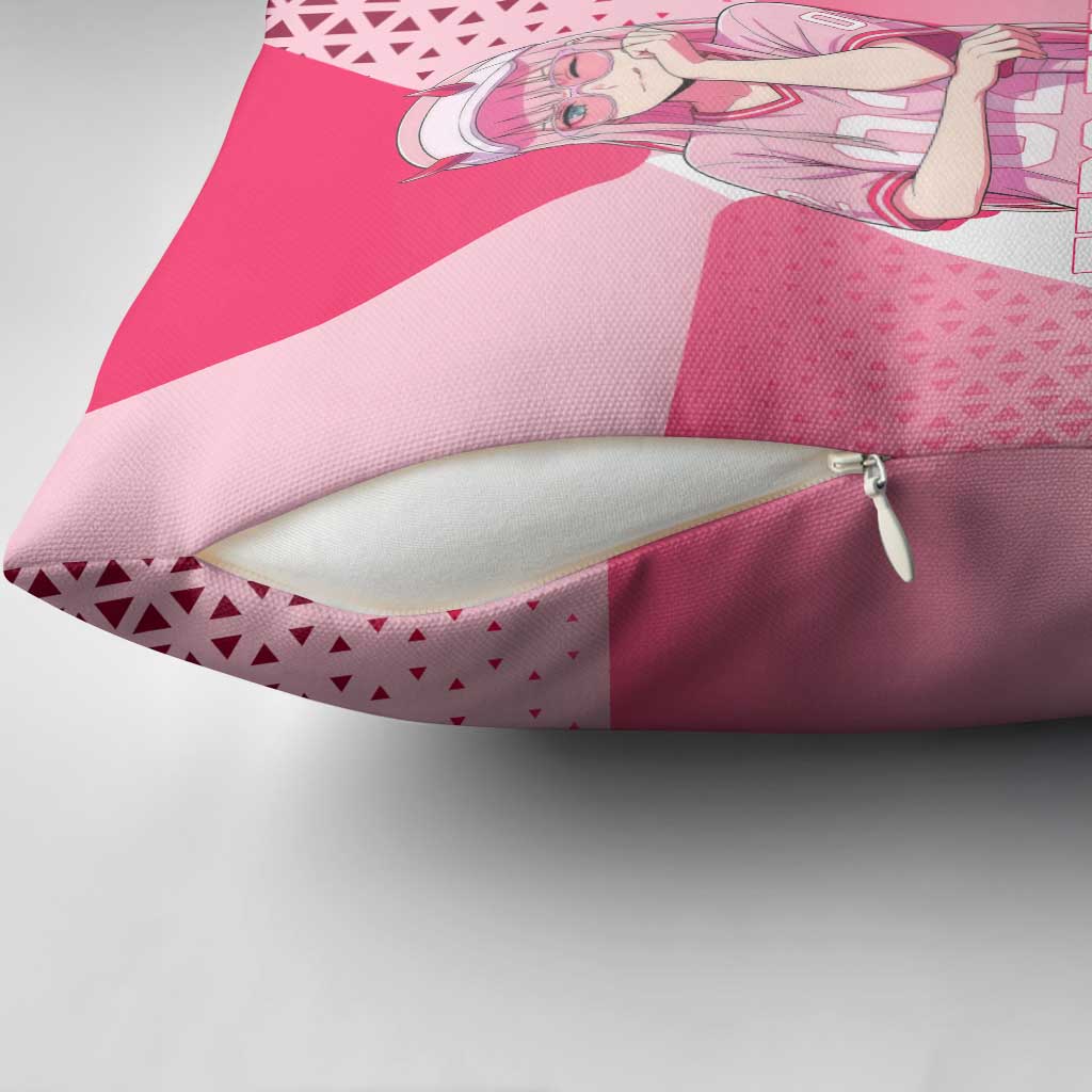 Zero Two Pillow Cover Retro Baseball Anime Style