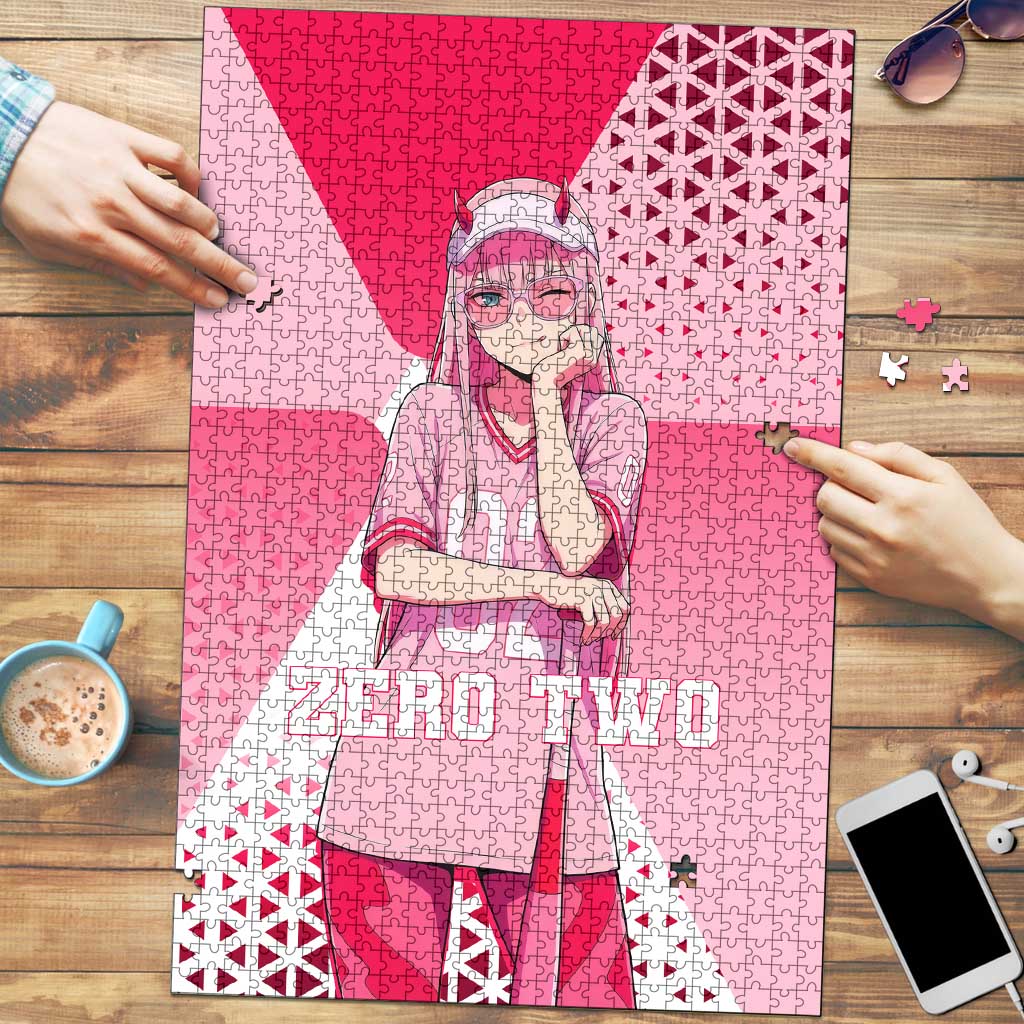 Zero Two Puzzle Retro Baseball Anime Style