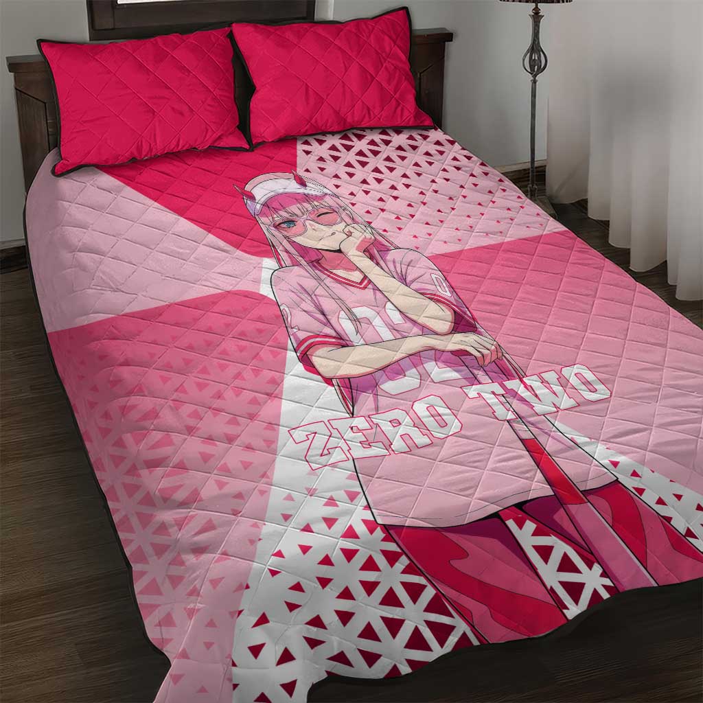Zero Two Quilt Bed Set Retro Baseball Anime Style