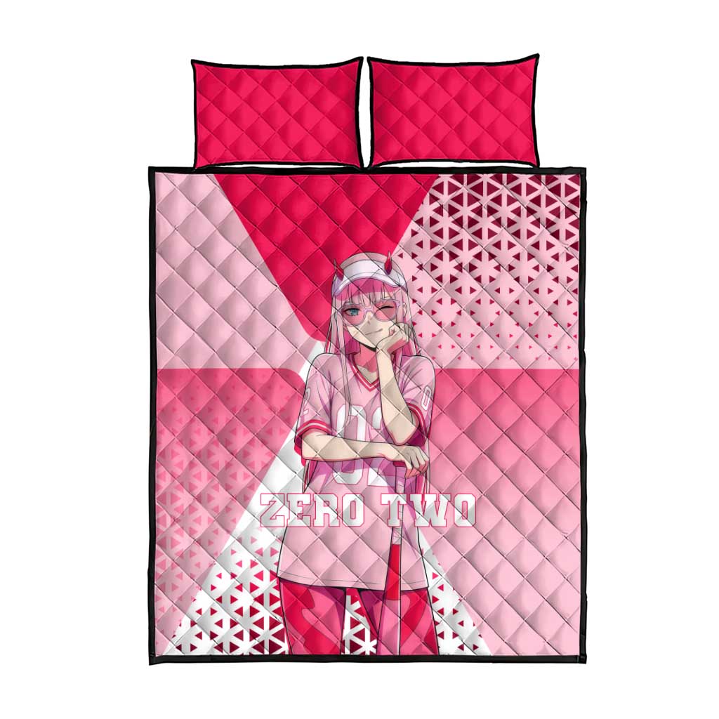 Zero Two Quilt Bed Set Retro Baseball Anime Style