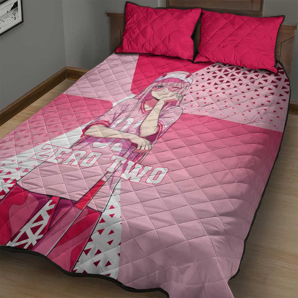 Zero Two Quilt Bed Set Retro Baseball Anime Style