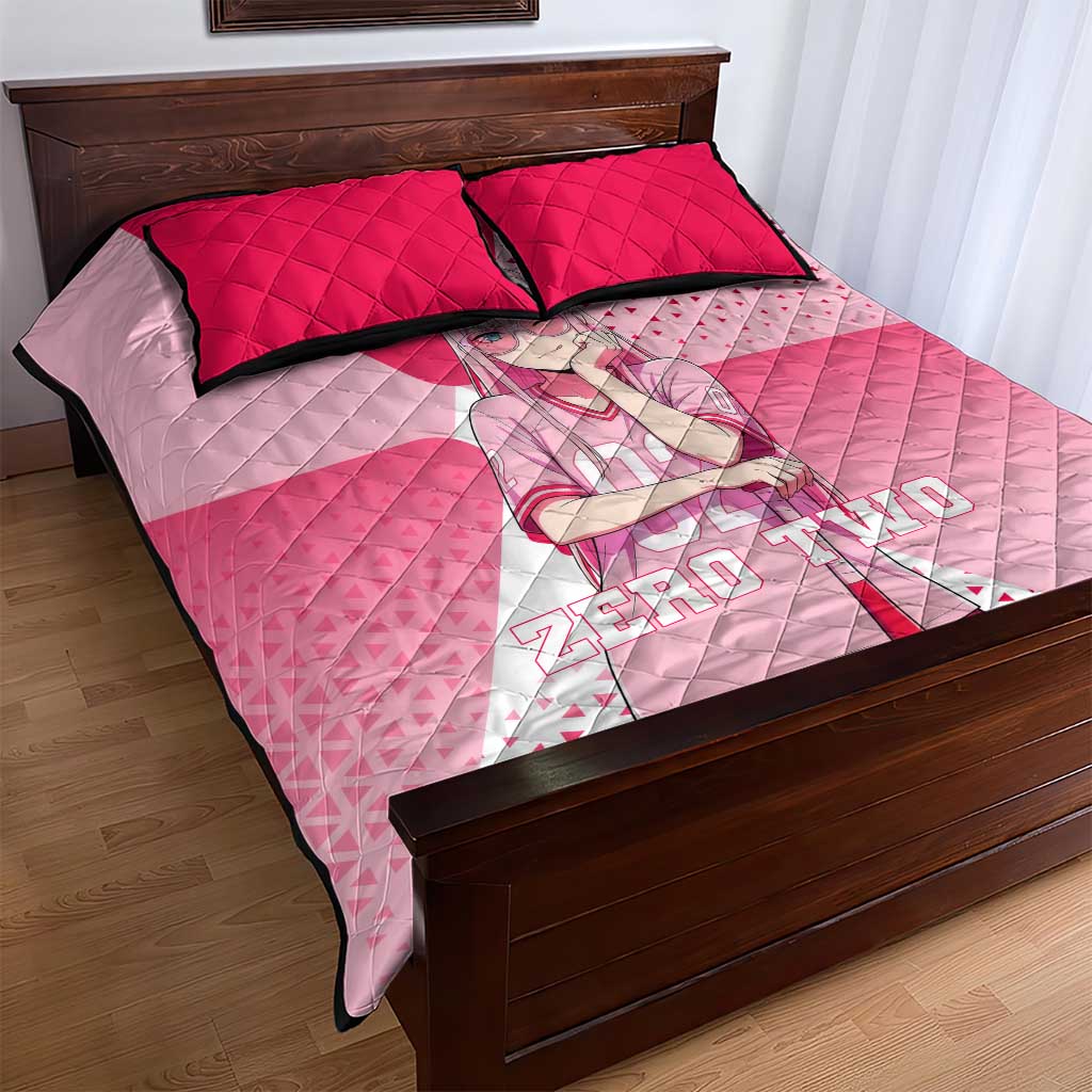 Zero Two Quilt Bed Set Retro Baseball Anime Style
