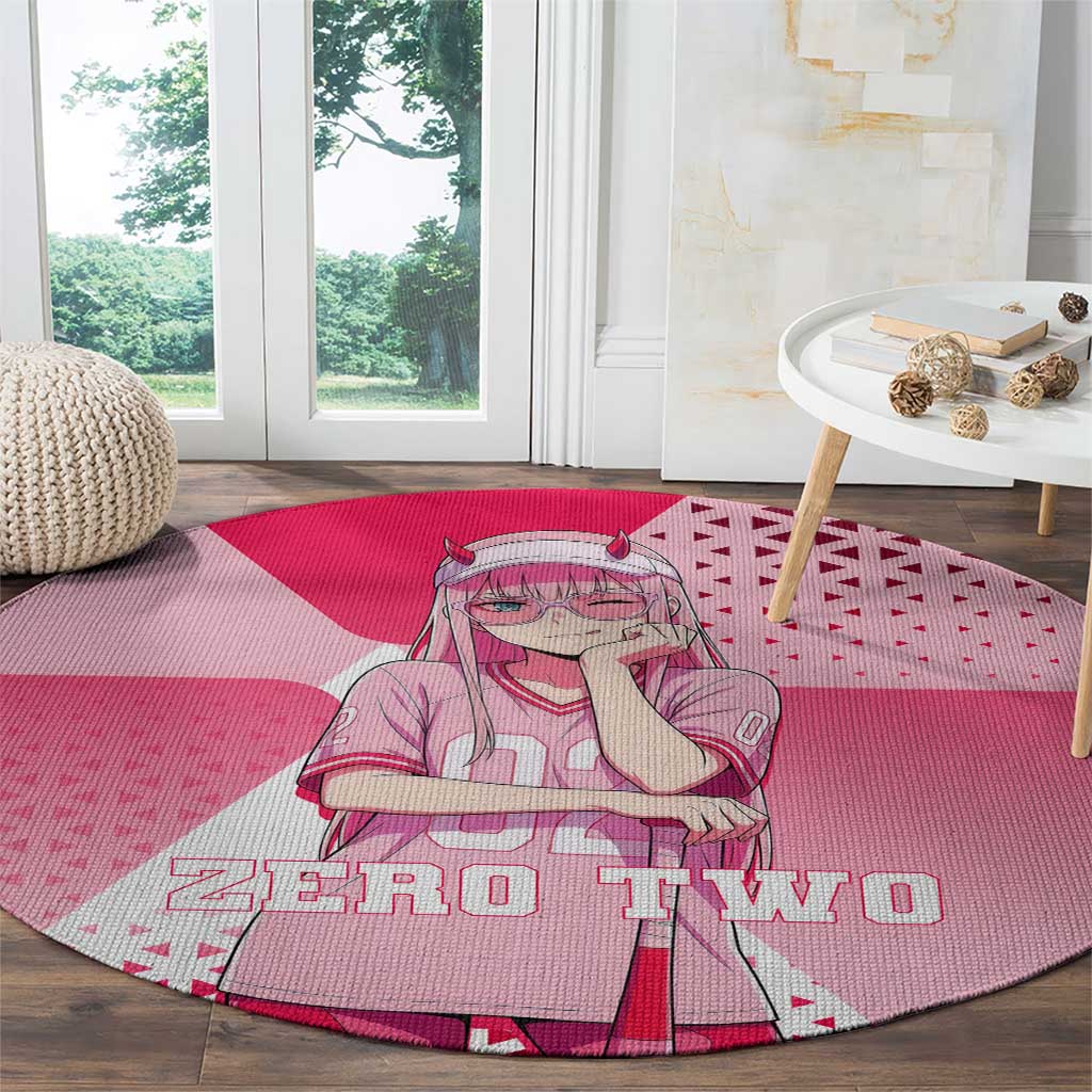 Zero Two Round Carpet Retro Baseball Anime Style