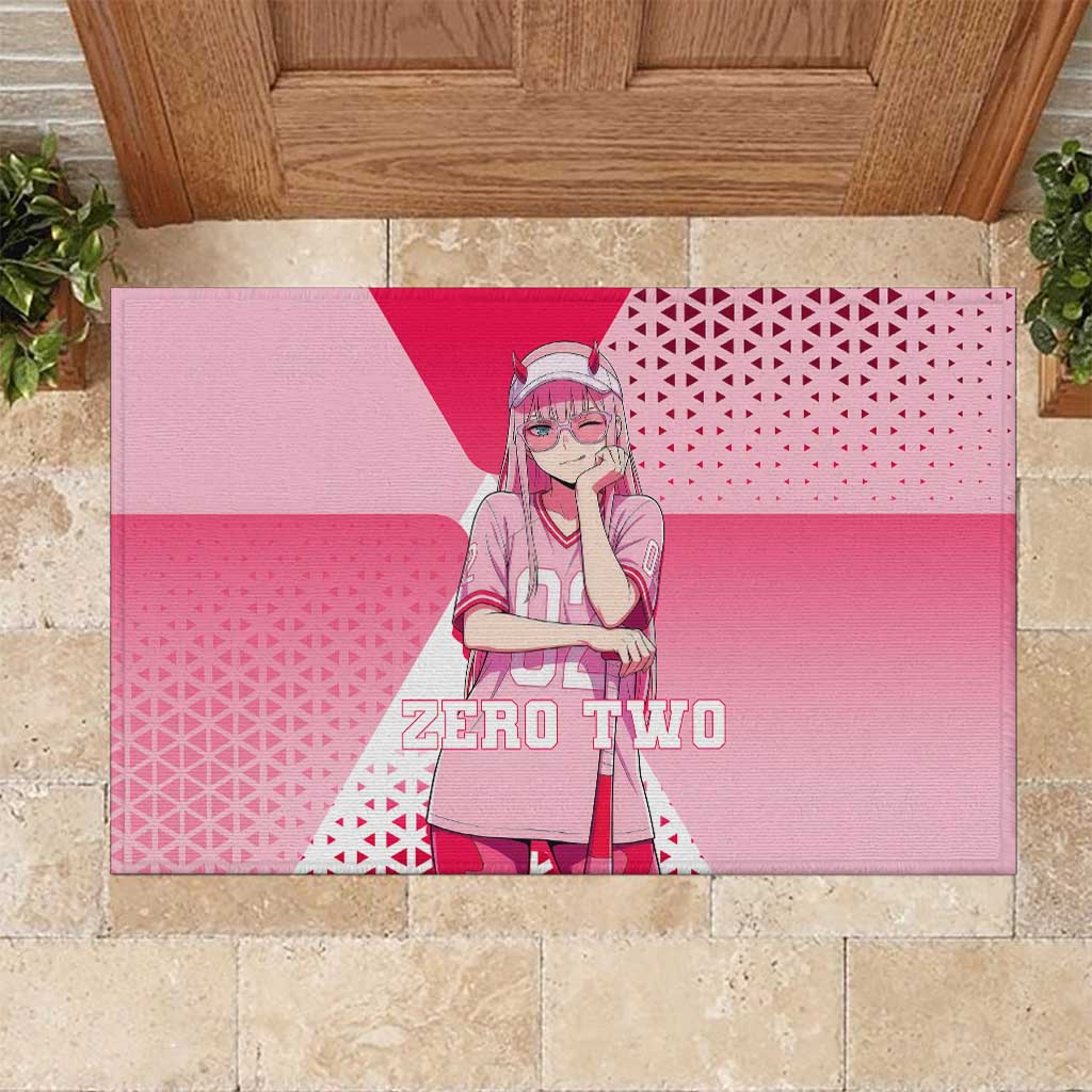 Zero Two Rubber Doormat Retro Baseball Anime Style