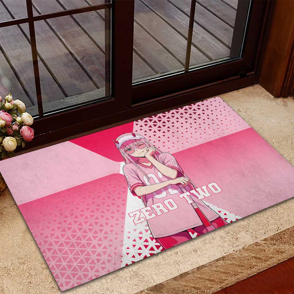 Zero Two Rubber Doormat Retro Baseball Anime Style