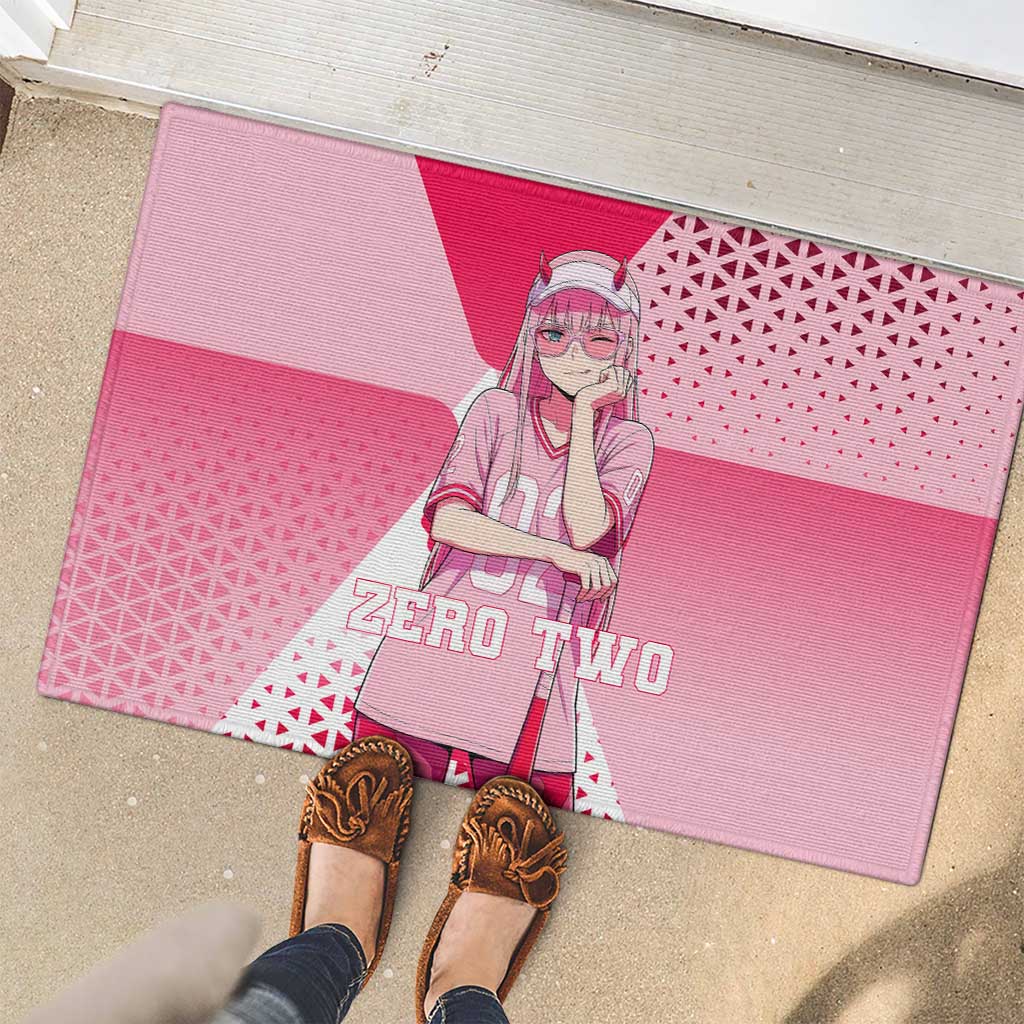 Zero Two Rubber Doormat Retro Baseball Anime Style