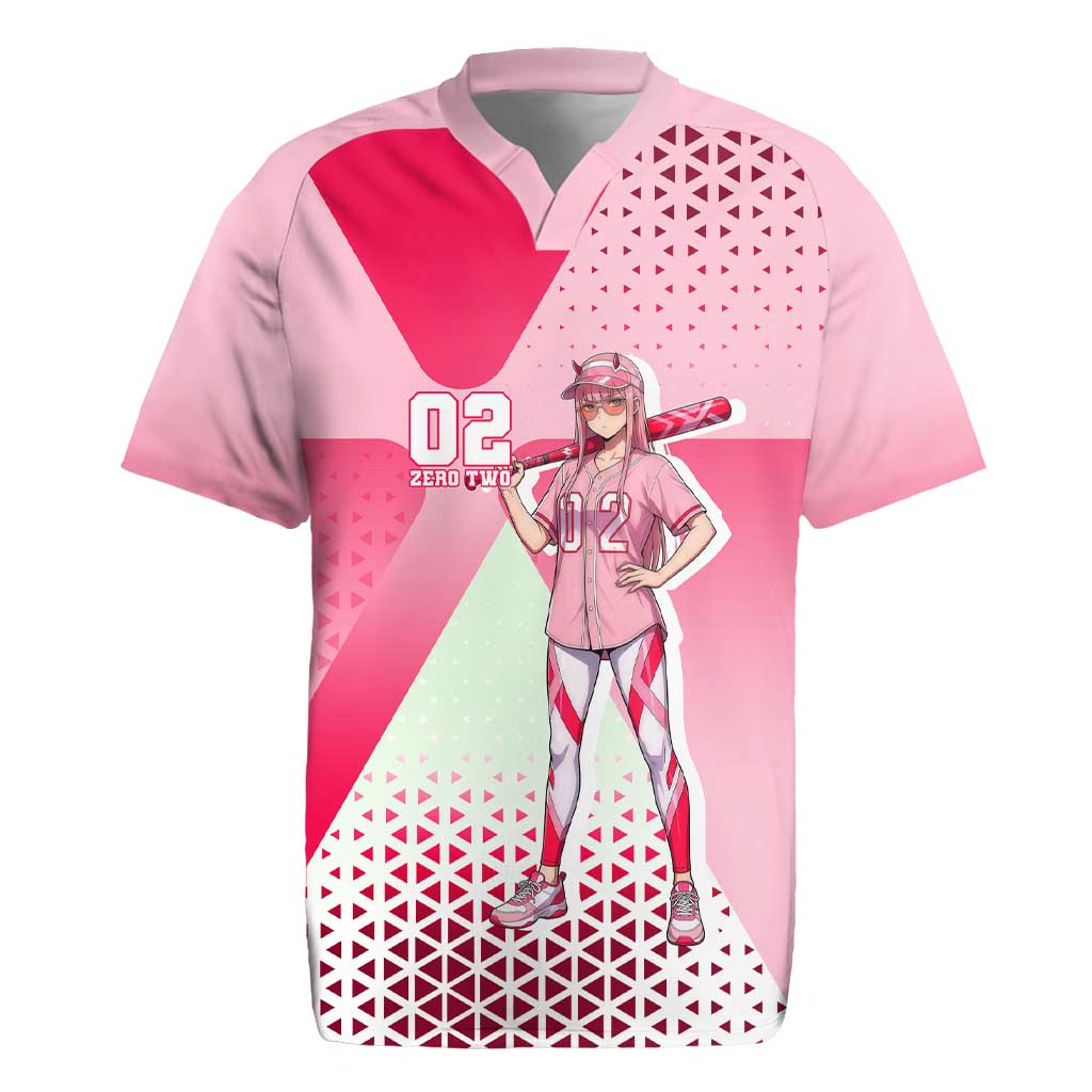Zero Two Rugby Jersey Retro Baseball Anime Style