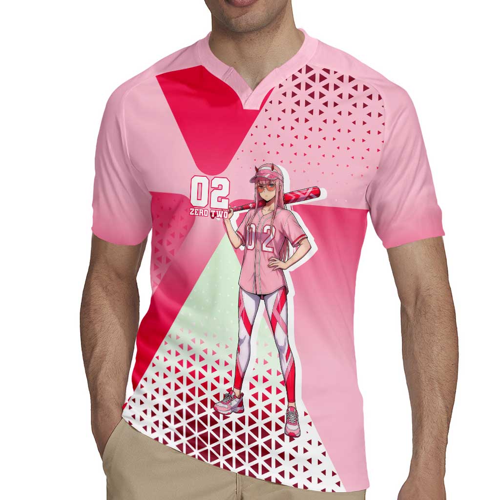 Zero Two Rugby Jersey Retro Baseball Anime Style