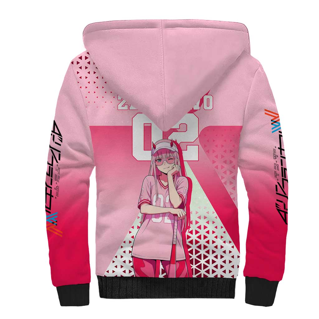 Zero Two Sherpa Hoodie Retro Baseball Anime Style
