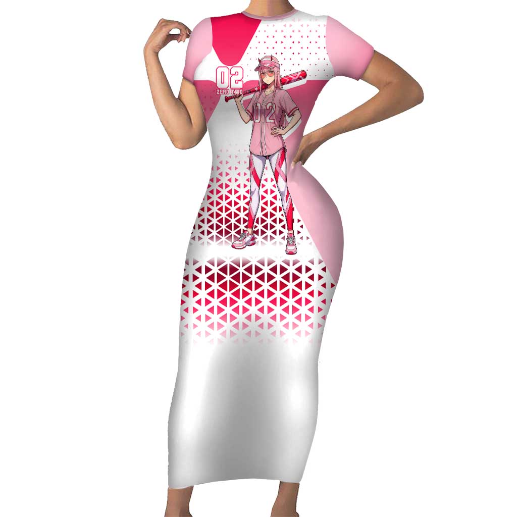 Zero Two Short Sleeve Bodycon Dress Retro Baseball Anime Style