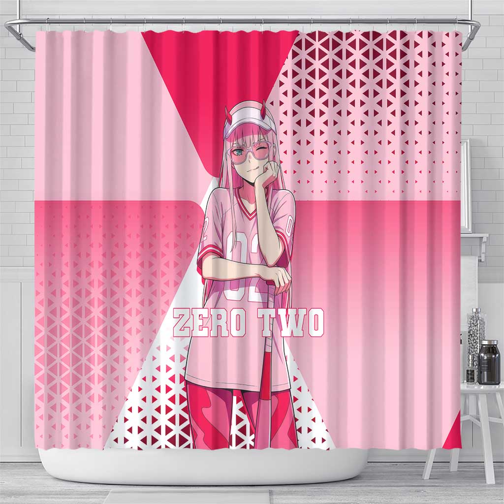 Zero Two Shower Curtain Retro Baseball Anime Style