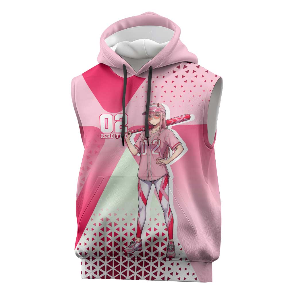 Zero Two Sleeveless Hoodie Retro Baseball Anime Style
