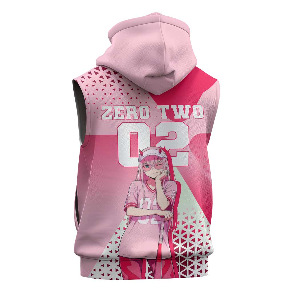 Zero Two Sleeveless Hoodie Retro Baseball Anime Style