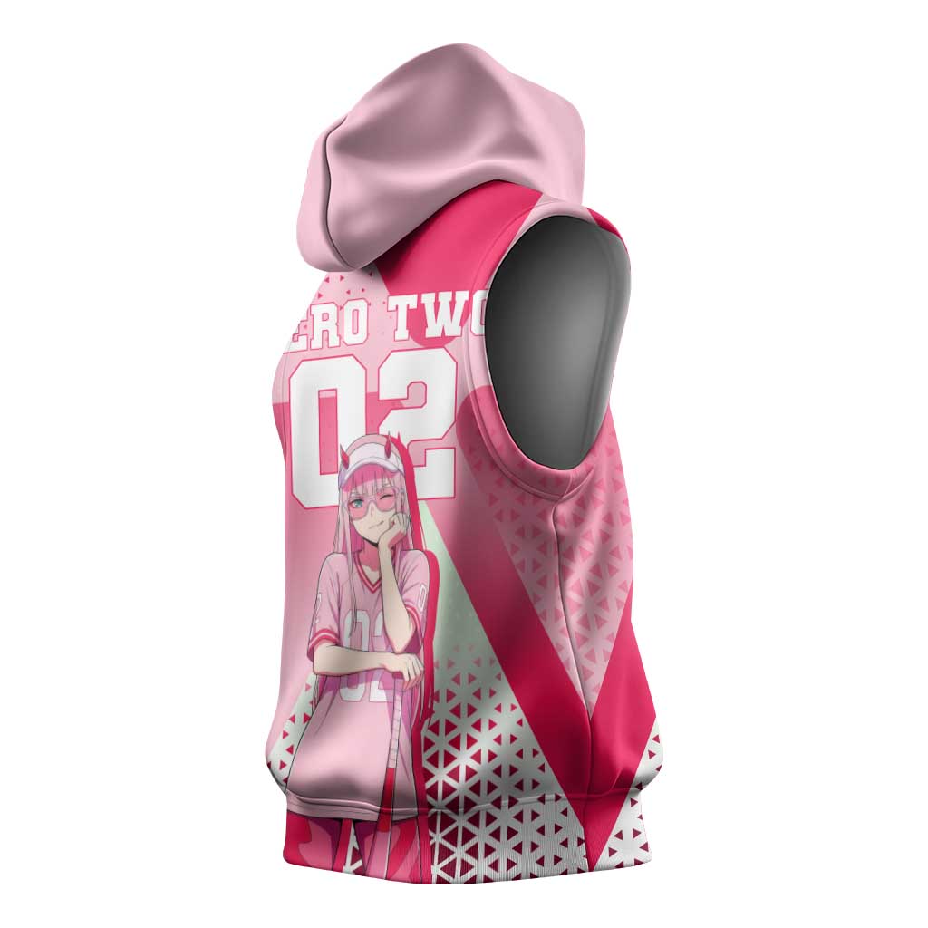 Zero Two Sleeveless Hoodie Retro Baseball Anime Style