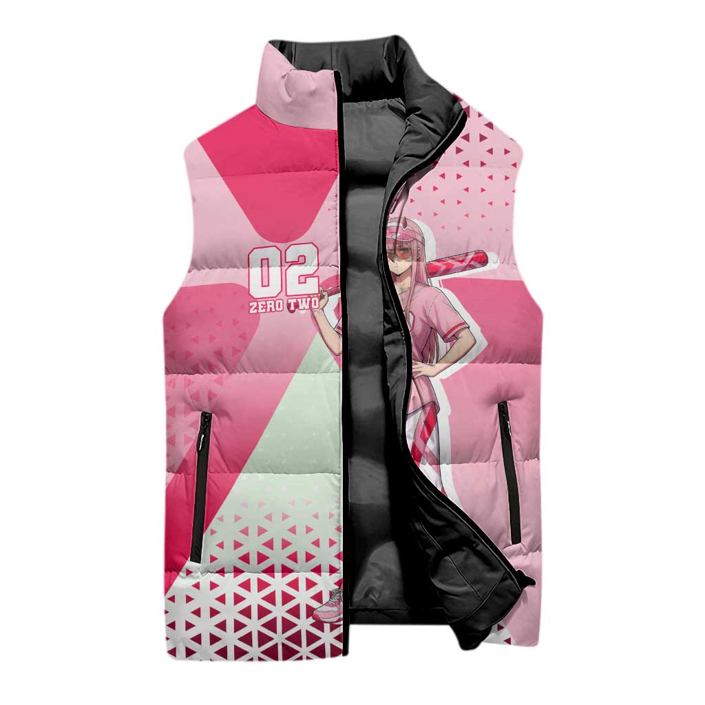 Zero Two Sleeveless Puffer Jacket Retro Baseball Anime Style
