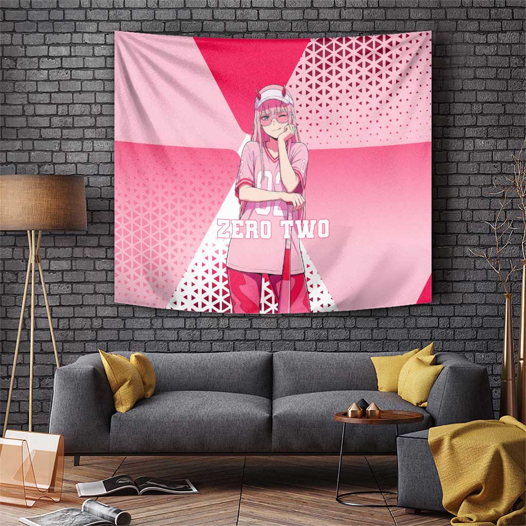 Zero Two Tapestry Retro Baseball Anime Style