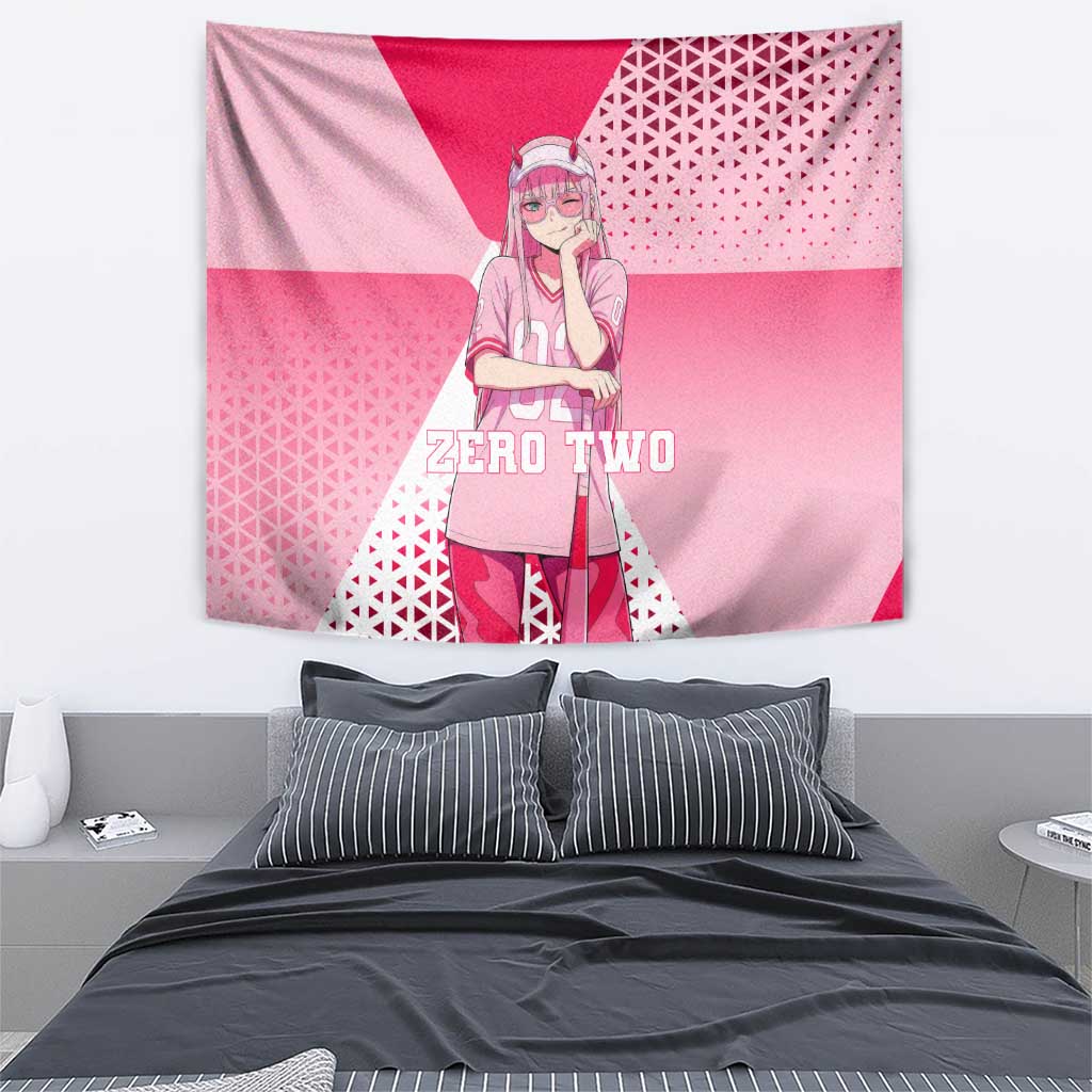 Zero Two Tapestry Retro Baseball Anime Style
