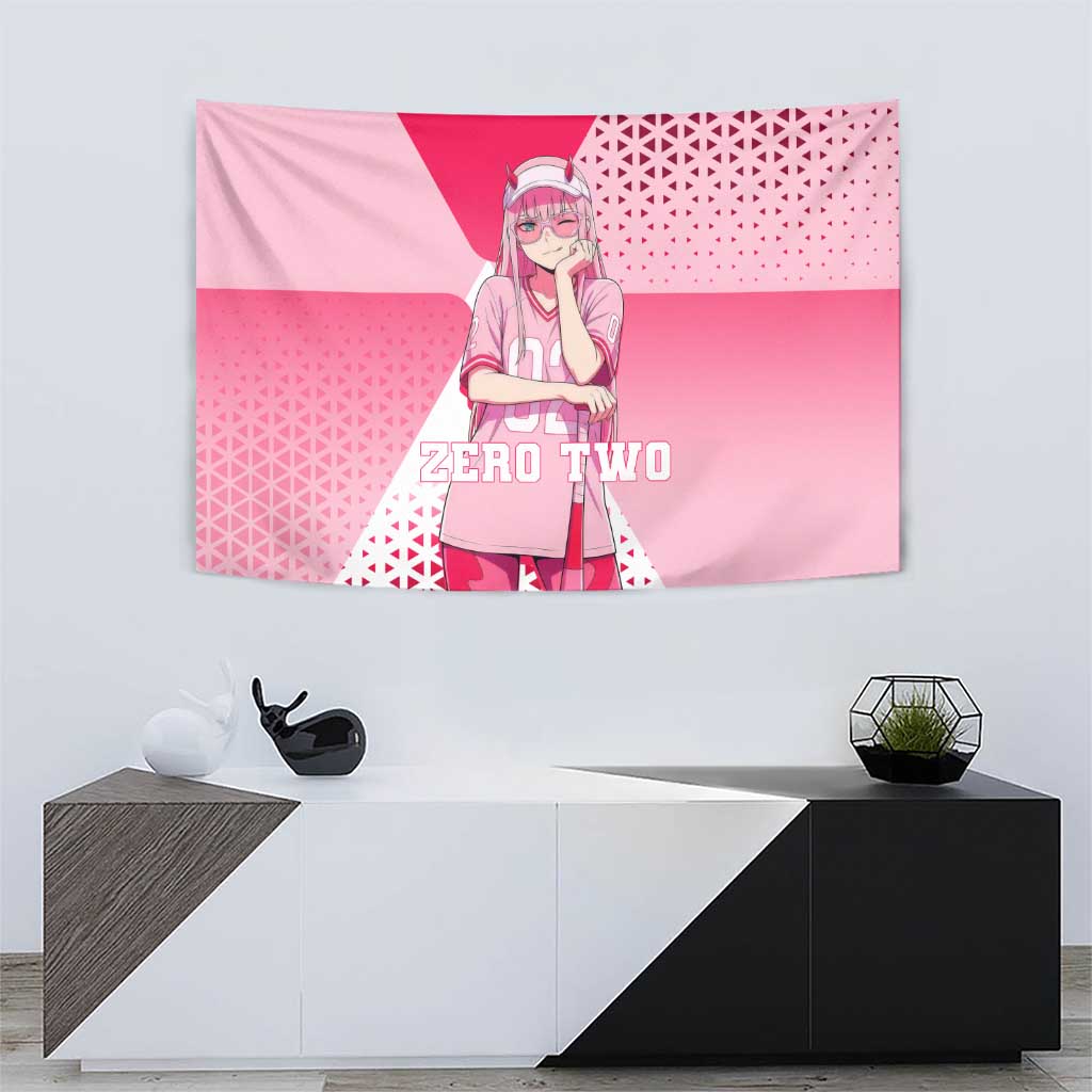 Zero Two Tapestry Retro Baseball Anime Style