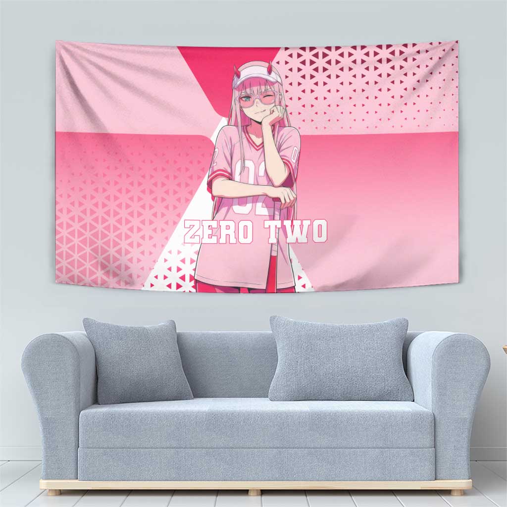 Zero Two Tapestry Retro Baseball Anime Style