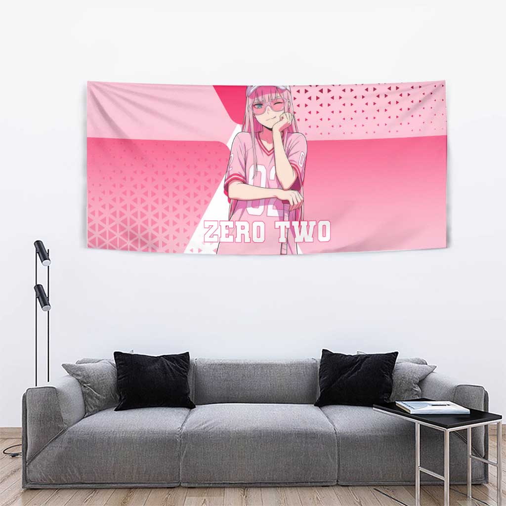 Zero Two Tapestry Retro Baseball Anime Style