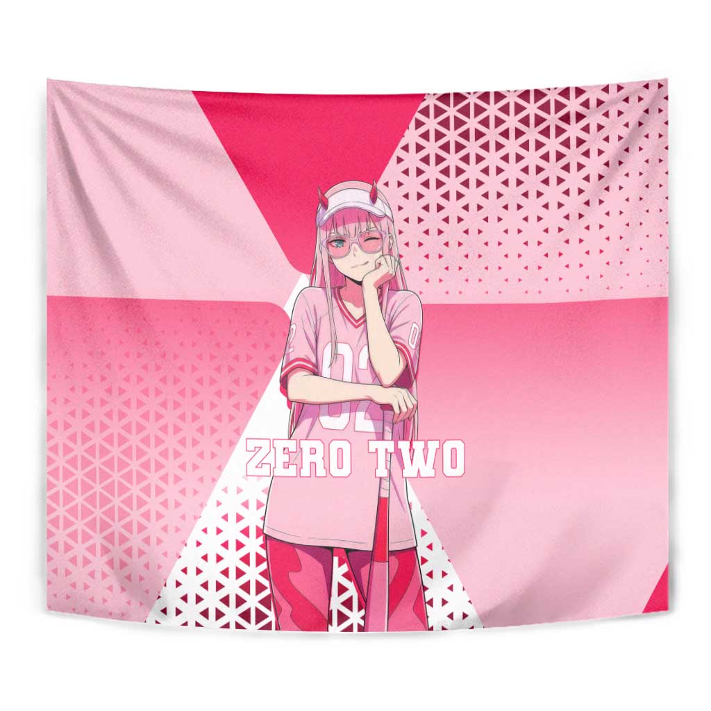 Zero Two Tapestry Retro Baseball Anime Style