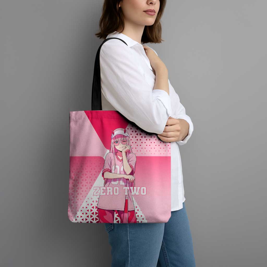 Zero Two Tote Bag Retro Baseball Anime Style