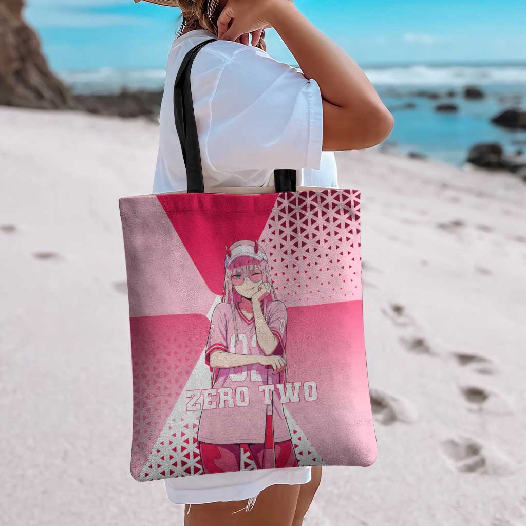 Zero Two Tote Bag Retro Baseball Anime Style