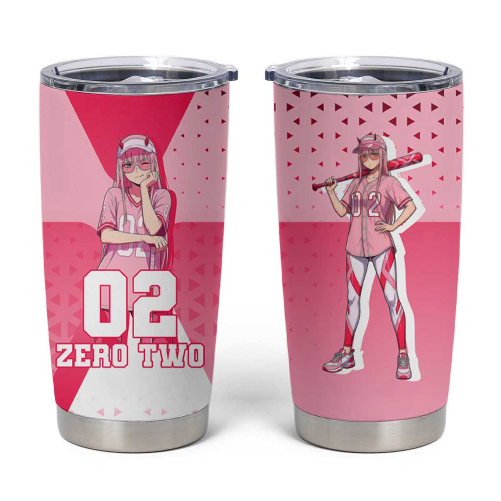 Zero Two Tumbler Cup Retro Baseball Anime Style