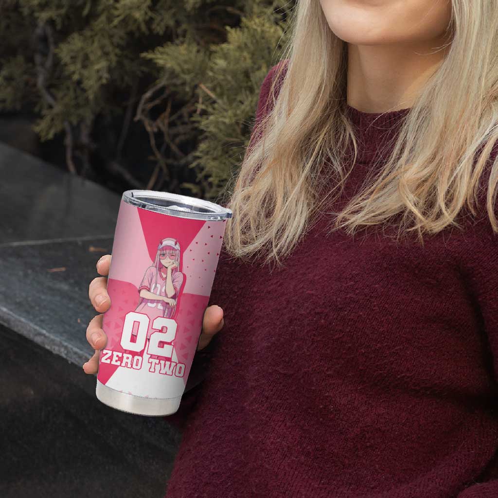 Zero Two Tumbler Cup Retro Baseball Anime Style