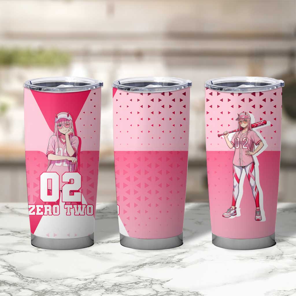 Zero Two Tumbler Cup Retro Baseball Anime Style