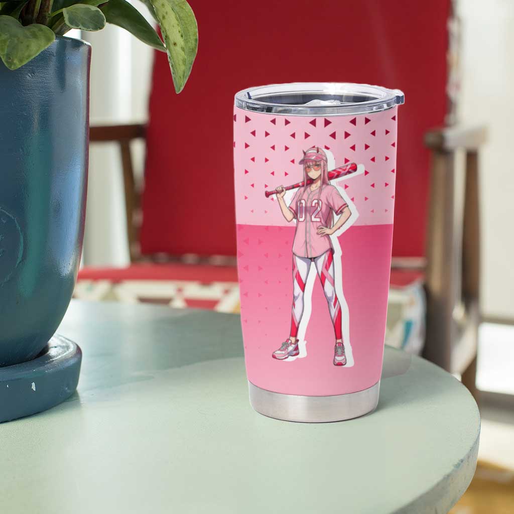 Zero Two Tumbler Cup Retro Baseball Anime Style