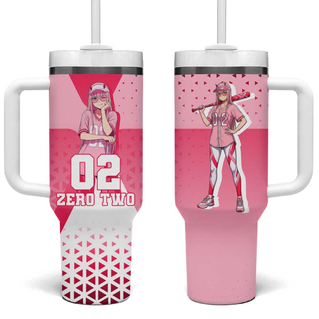 Zero Two Tumbler With Handle Retro Baseball Anime Style