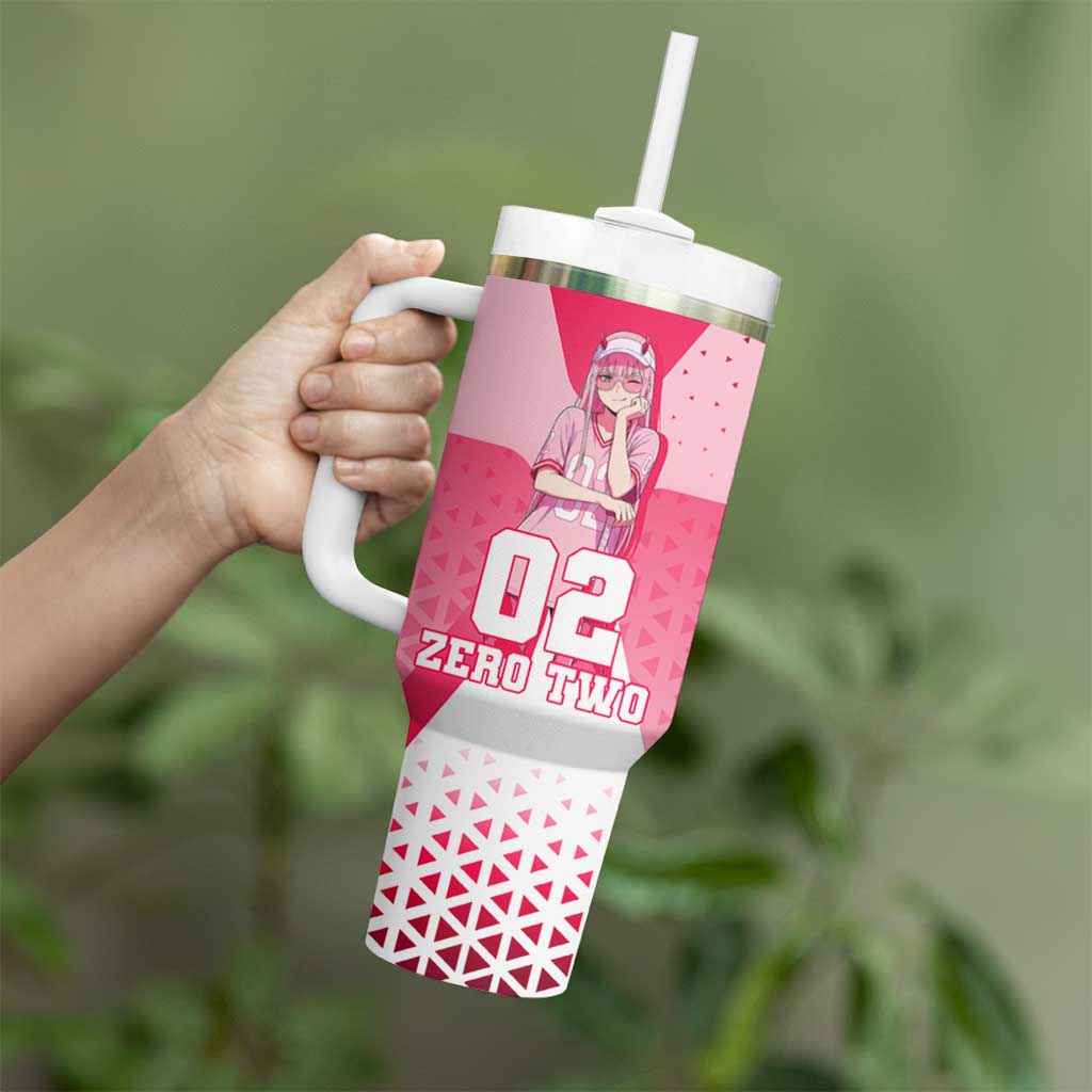 Zero Two Tumbler With Handle Retro Baseball Anime Style
