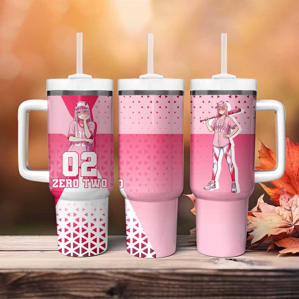Zero Two Tumbler With Handle Retro Baseball Anime Style