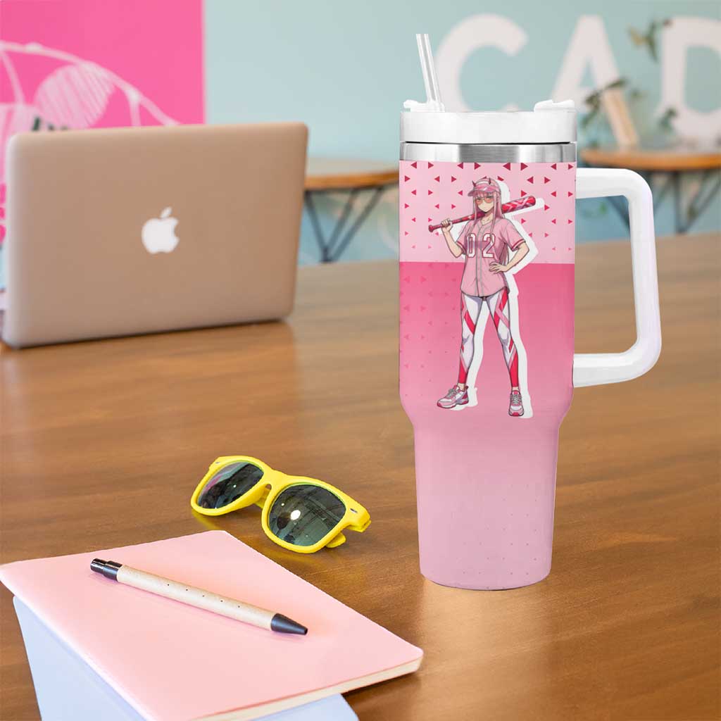 Zero Two Tumbler With Handle Retro Baseball Anime Style