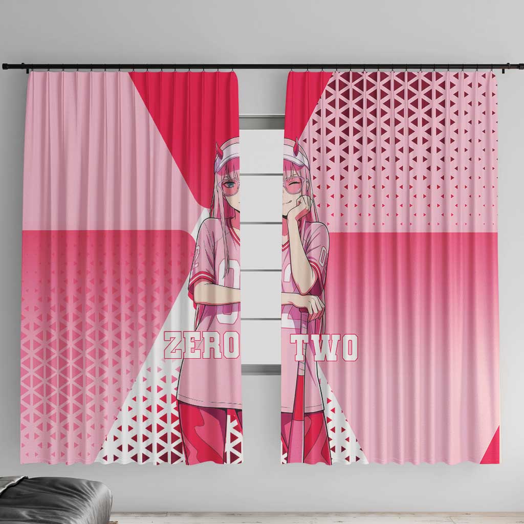Zero Two Window Curtain Retro Baseball Anime Style