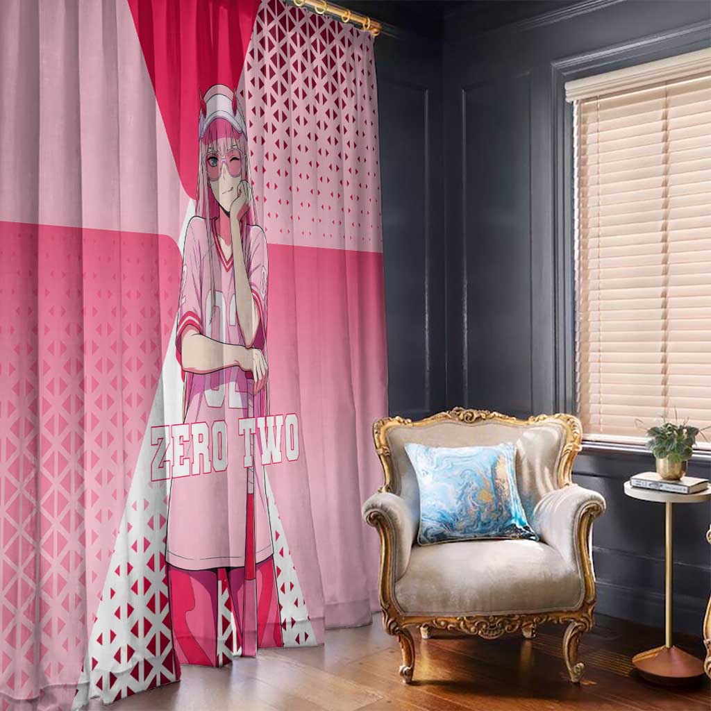 Zero Two Window Curtain Retro Baseball Anime Style